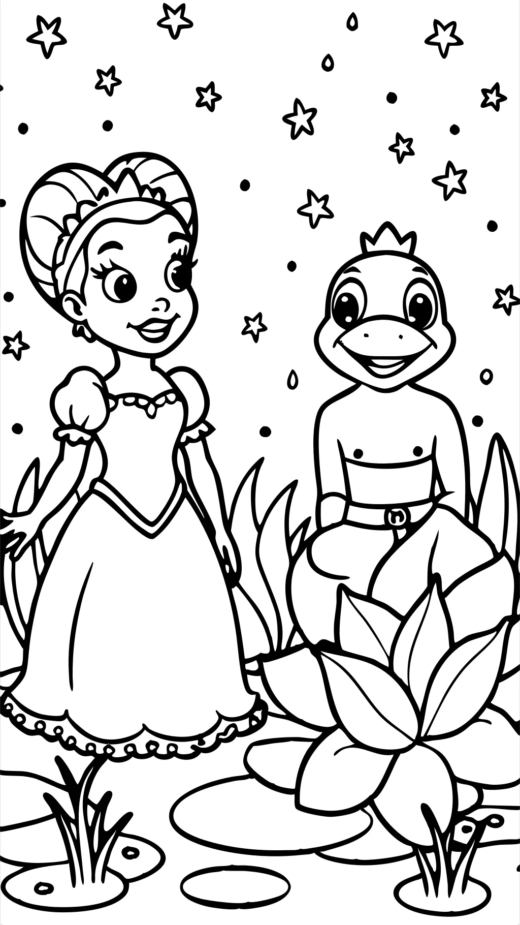 coloriage princesse et grenouille